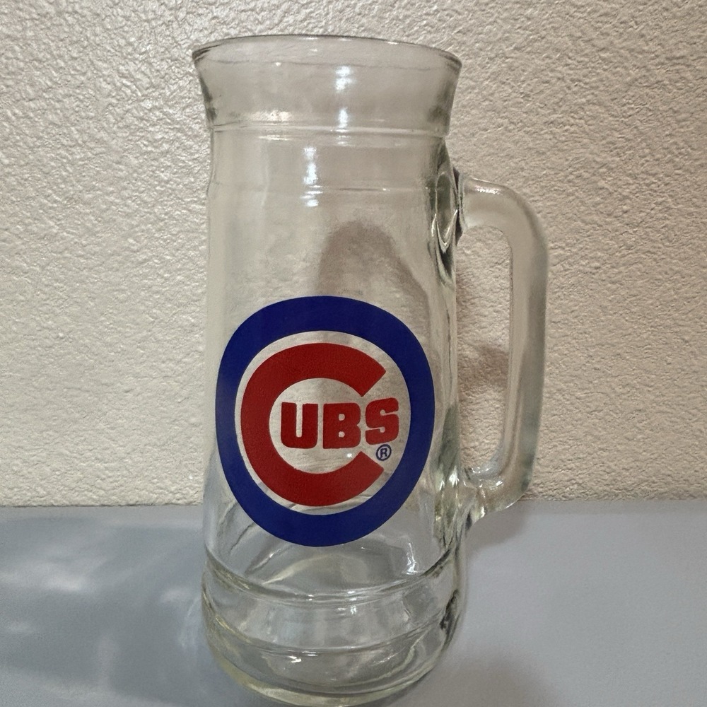 Chicago Cubs MLB 25oz Mug Beer Stein Stadium Thick Glass Vintage Collectible‎